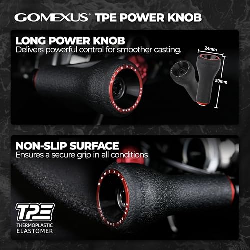 Power Handle Compatible for Shimano Tranx Scorpion Daiwa Steez Zillion Abu Garcia 13 Fishing Baitcasting Reel (7x4mm Hole/100mm length / Black)