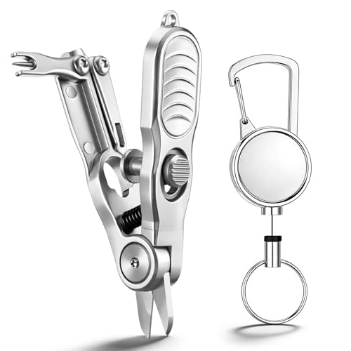 Fishing Line Cutte Braided Line Cutter with Retractors and Knot Tying Tool Accessories Stainless Steel Braided Fishing Nippers Scissors Clippers for Lines (Simple / Multicolor)