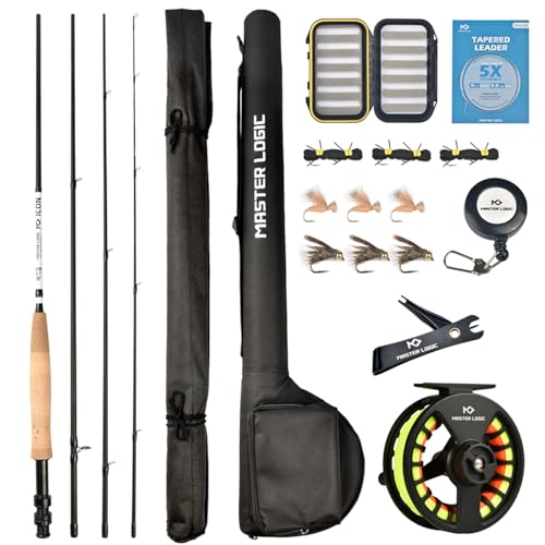 Stealth Fly Fishing Rod Combo Starter Kit 9FT 5WT 30T Carbon Fly Rods (9ft 5wt 4 pc)
