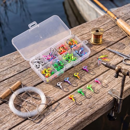 80 Pcs Crappie Jig Heads for Fishing (1/16 oz / Eye No Bait Keeper)