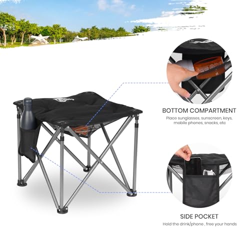 Oversized Padded Camping Stool (Black / 2 PACK)