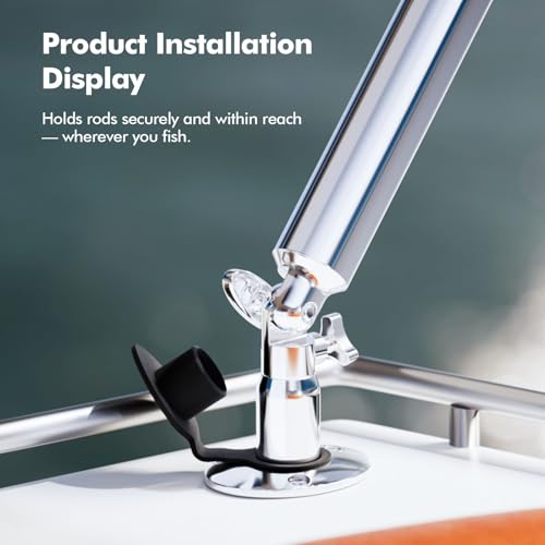 Fishing Rod Holders for Boat (Black Insert with Cap / 30 Degree)