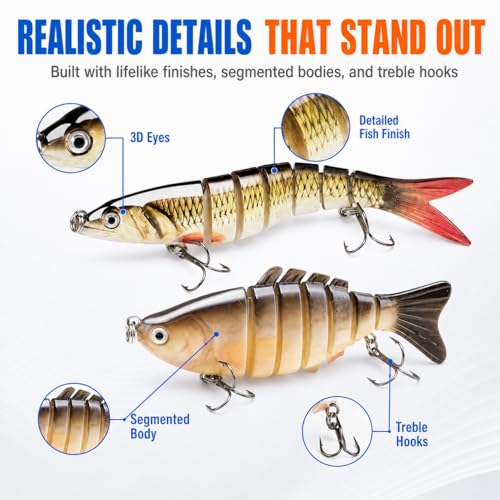 Bass Lures Multi Jointed Swimbaits Hard Baits 6