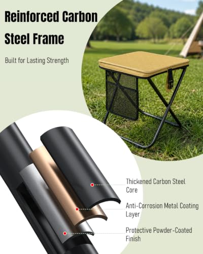16" Portable Collapsible Stool (Khaki)