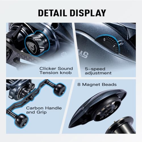 ASHMOON Baitcasting Reel 12+1BB Alloy Fishing Reel