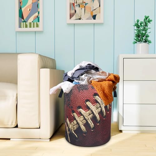 Vintage Football Texture Laundry Basket Foldable Oxford Cloth 18.9x 6.5 In (Vintage Football)