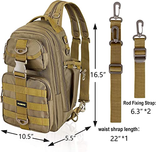 Fishing Backpack Tackle Bag (Khaki Single Backpack)