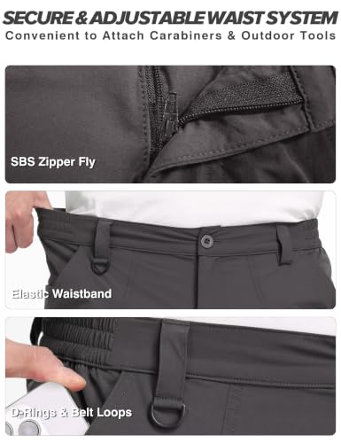 Men's Hiking Pants (44W x 32L / Charcoal Gray)