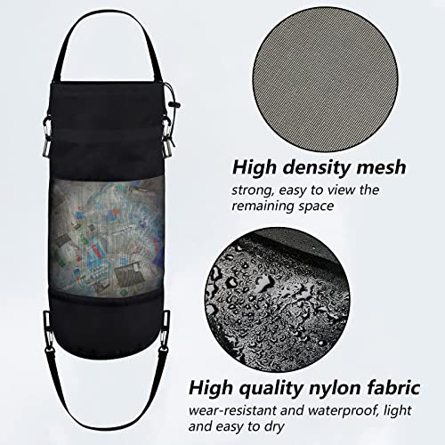 3 Pack Boat Trash Bags Portable Boat Accessories Mesh Trash Bags Reusable Garbage Can for Kayak Pontoon Camper Fishing Outdoor Storage Cabin