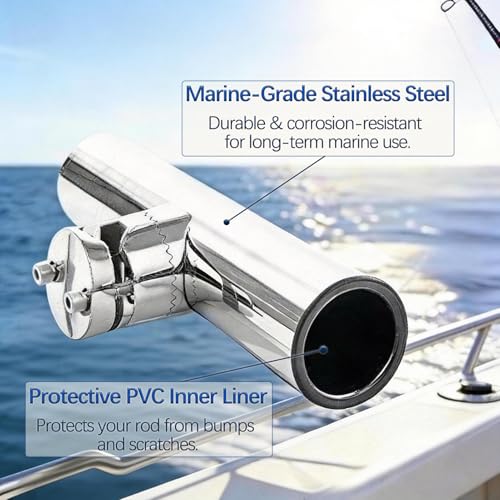 Stainless Clamp on Fishing Rod Holder (Rail 0.7" - 2")