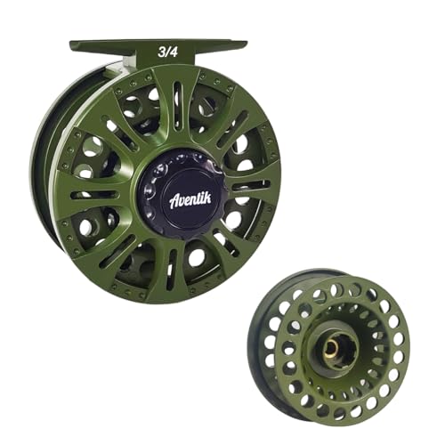 HVCE Graphite Fly Reel Center Drag System Classic III Graphite Large Arbor Sizes 3 (3/4 / With Extra Spool)