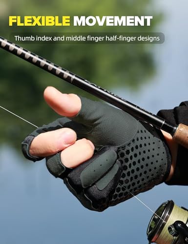 Fishing Gloves 3 Fingerless (Gray / Small)