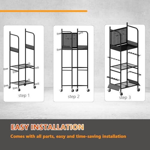 Heavy Duty Fishing Rod Rack with Pegboard & Hooks (10 Rods & Pegboard)