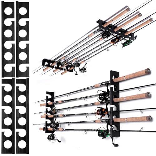 Fishing Rod Holder (Black / 2 set holds up 12 rods)