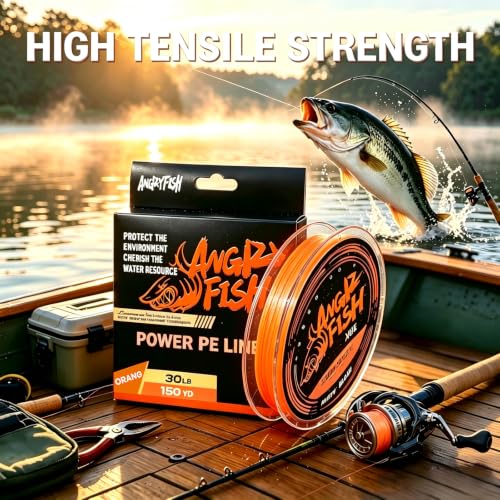 8 Strand Braided Fishing Line (Orange / 8LB(150Yds))