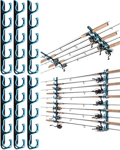 Fishing Rod Rack (Blue / 3 pack holds up 15 rods)
