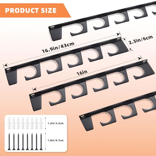 Fishing Rod Pole Holders (for wall-black)