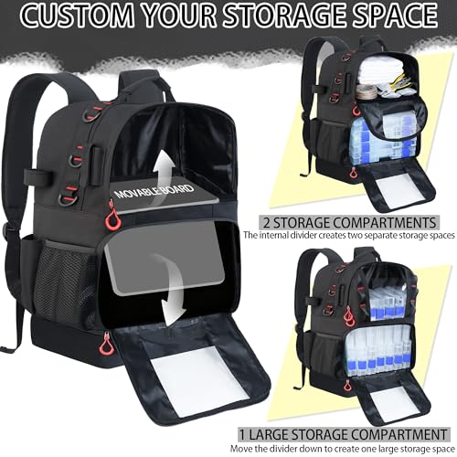 Fishing Tackle Backpack with 4 Tackle Boxes (Black(with 4 Tackle Boxes))