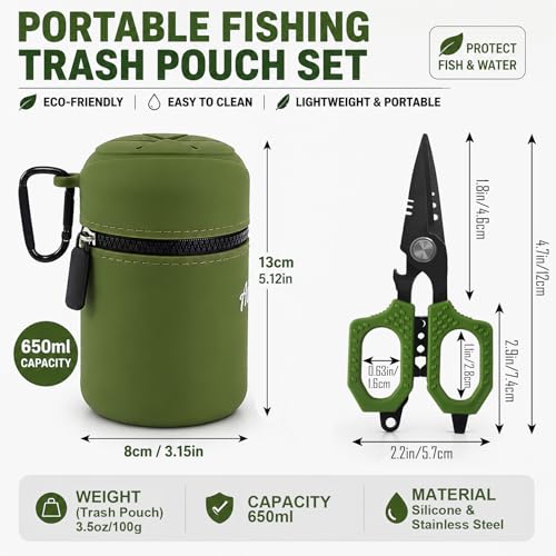 Portable Fishing Trash Pouch & Multifunction Scissors Eco