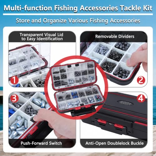 412Pcs Fishing Accessories Kit (Red)
