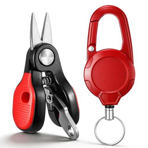 Fishing Line Cutte Braided Line Cutter with Retractors and Knot Tying Tool Accessories Stainless Steel Braided Fishing Nippers Scissors Clippers for Lines