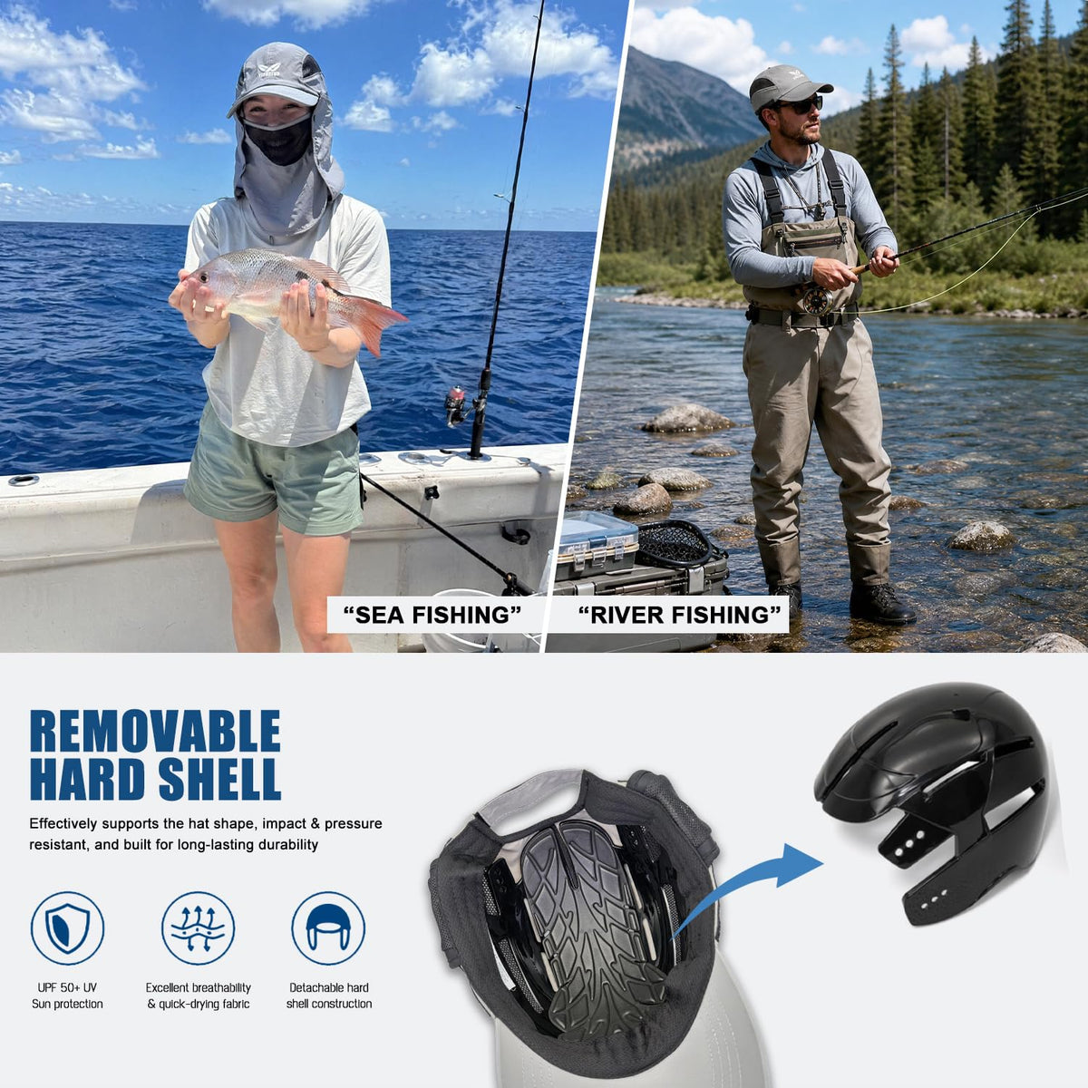 Surf Helmet Hat (Gray / Large)