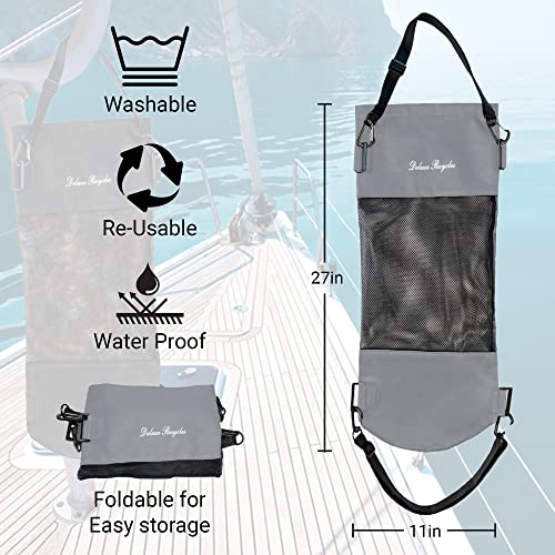 Portable Mesh Trash Bag for Boat (Grey)