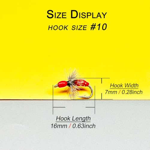 10Pc Hand Tied Fly Flies Fly Fishing Lure (Red)