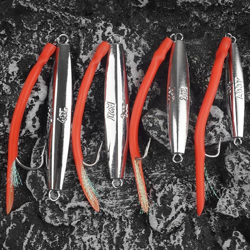 Diamond Jigs Saltwater Fishing Lures (Red-1pc / 4oz)