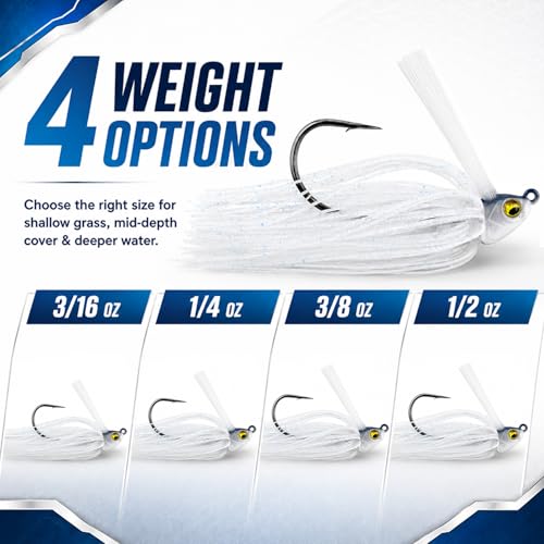 4 Pack Weedless Swim Jigs for Bass Fishing