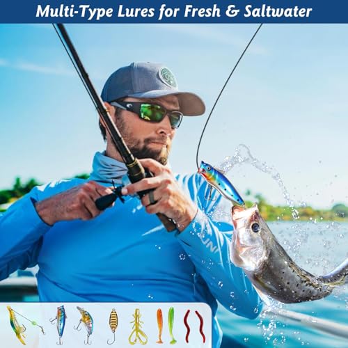 Fishing Tackle Kit Gifts for Men Unique (Blue)