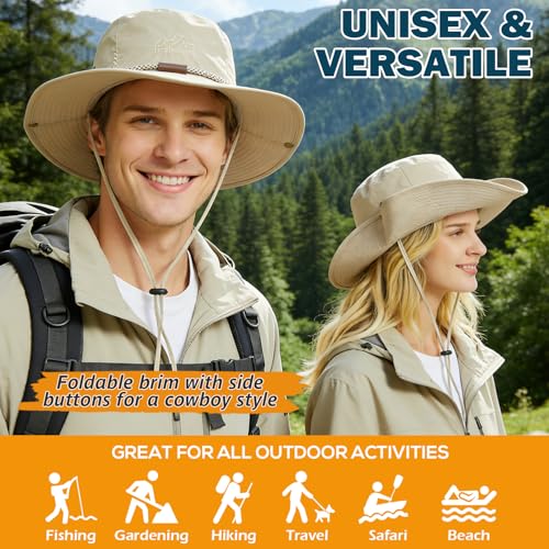 Waterproof Wide Brim Bucket Sun Hat Boonie Hat for Men & Women