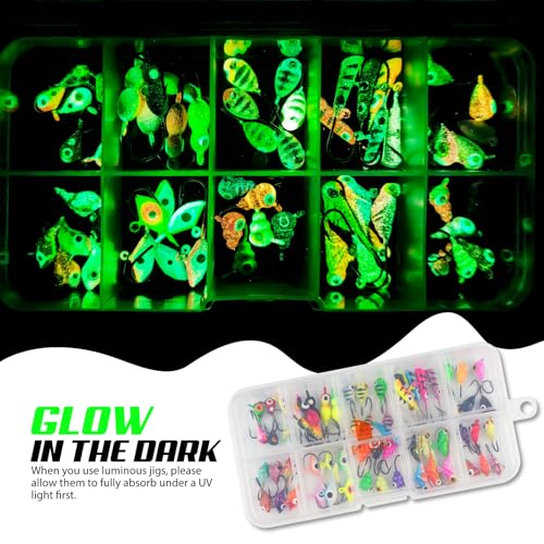 Ice Fishing Jigs Kit (B -60pcs Ice fishing jigs (10 Style))