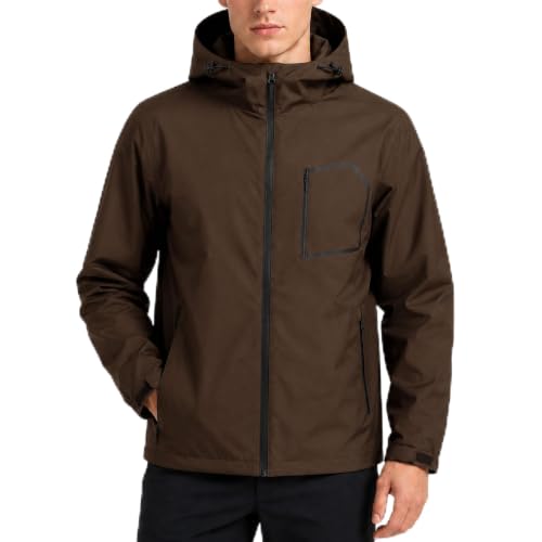 Mens Windbreaker Jackets Lightweight Hooded Waterproof Rain Jacket