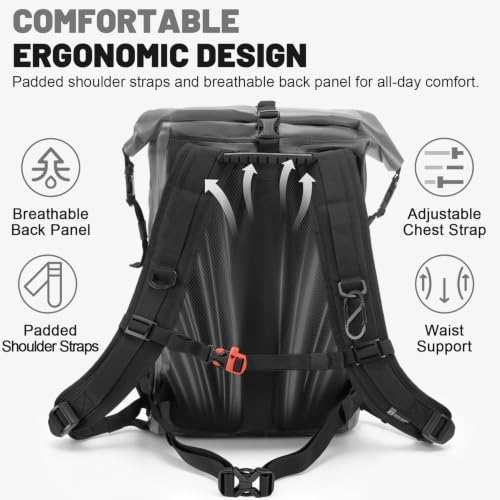 Waterproof Dry Bag Backpack 25L (Grey / 35L)