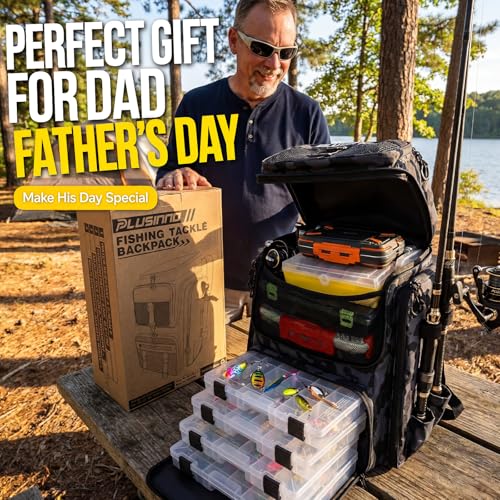 Fishing Tackle Backpack with Rod Holders (Black Camouflage.)