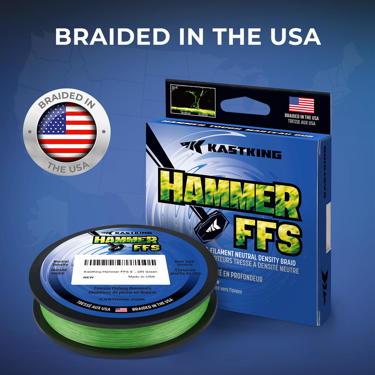 Hammer FFS Braided Fishing Line (Neon Green / 8LB/150Yds)
