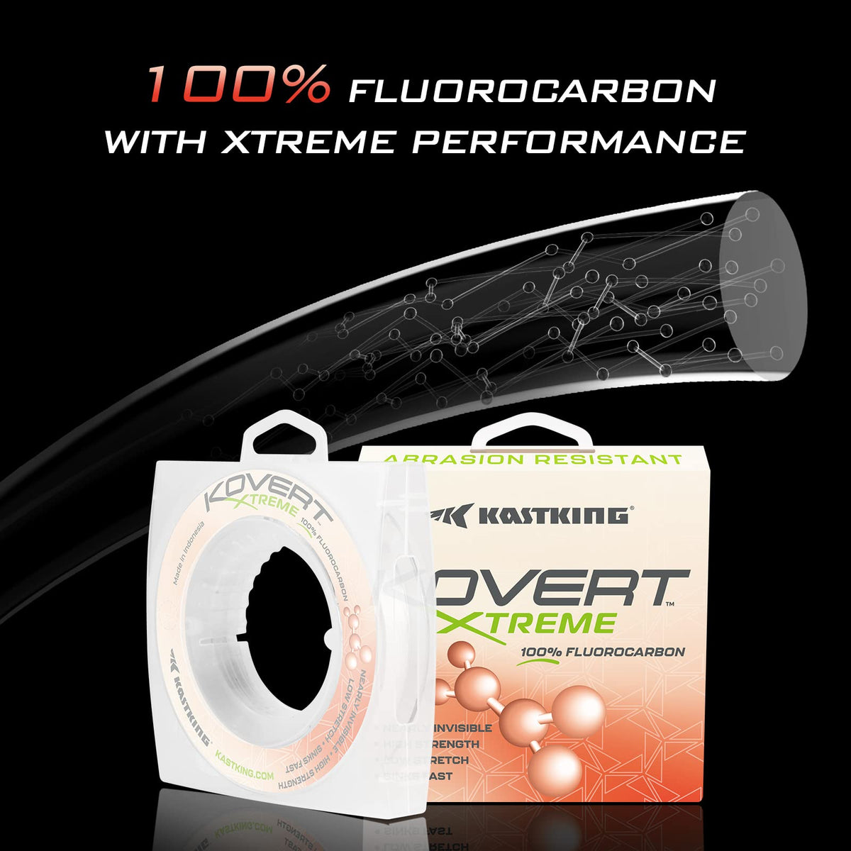 Kovert 100% Fluorocarbon Fishing Line (Kovert Xtreme (Thin & Strong) / 15LB-200Yds (Clear))