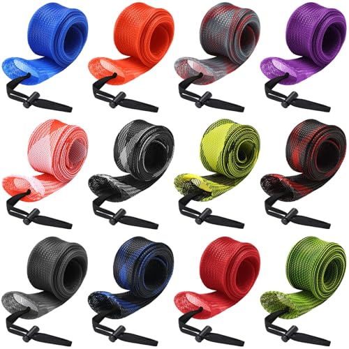Lengthen Fishing Rod Sleeve Socks Covers Braided Mesh Rod Protector Fishing Tools Accessories for Bait Casting Sea (Dark Color / 67 x 0.18 in)