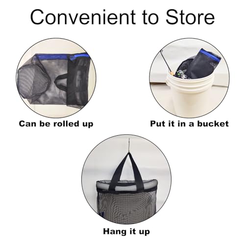 Floating Fish Basket Mesh Net Cage for Live Bait Storage Fish Raising Kayak Fishing Accessories 15.7in