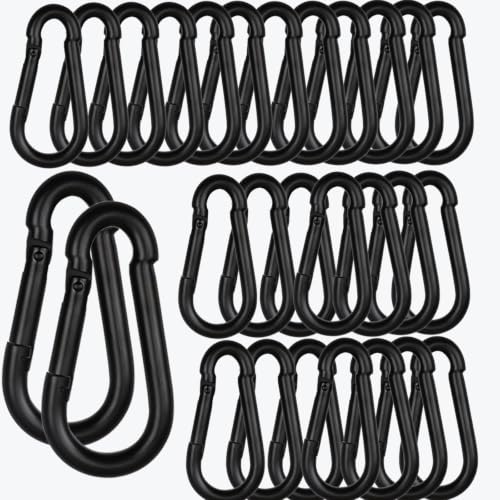 60PCS Carabiner Clips (Black / 60PCS-M8)
