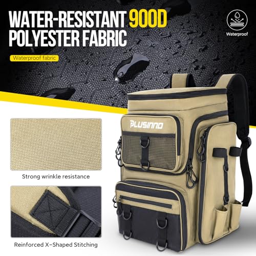 Fishing Backpack with Rod Holders (Khaki)