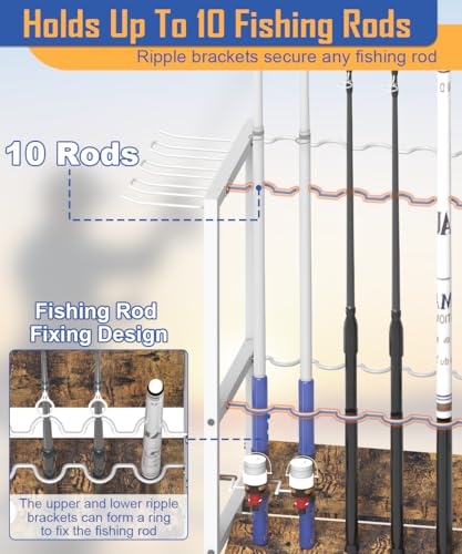 Fishing Rod Holders for Garage (White)