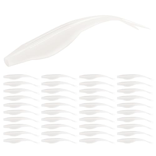 Fork Tail Soft Lures (4 Inch-40pcs / Albino)
