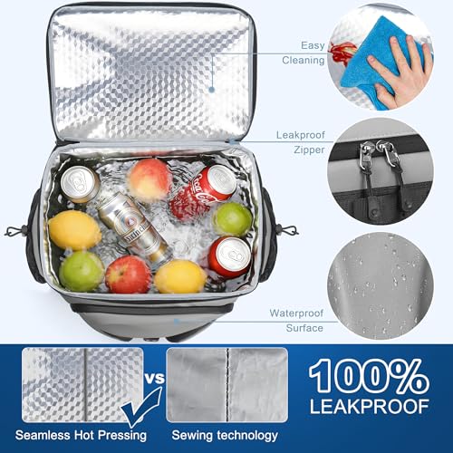 48 Can Large Insulated Cooler Backpack (Grey)