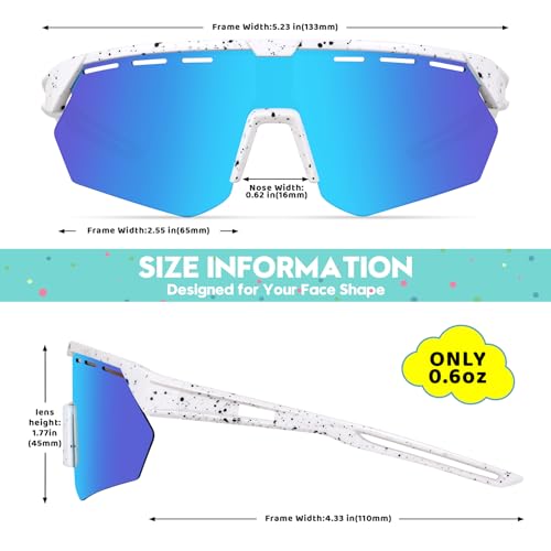 Kids Sunglasses Youth Baseball Sun Glasses for Boys Girls Cycling Sports UV400 Protection Goggles Ages 3 (3pack-white/Blue+blue/Pink+black/Blue)