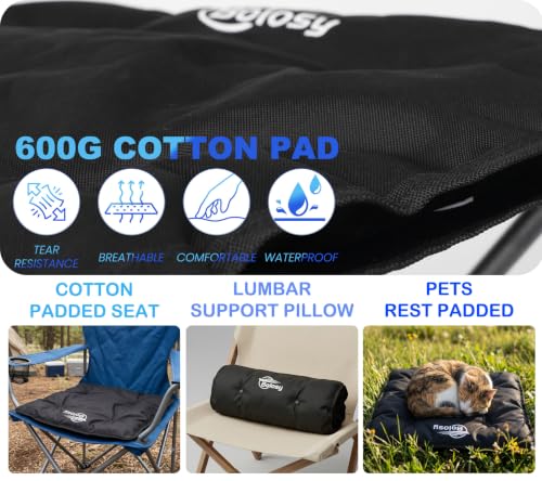 Oversized Camping Stool with Removable Padded Camping Chair Footrest