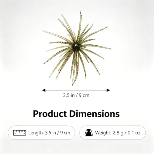 Urchin Baits for Bass Fishing (B-Pumpkin green / 3.5in-20pcs)