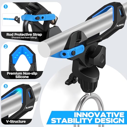 1/2/4 Pack Fishing Rod Holder for Ground, Upgraded Rod Holders for Bank Fishing, 360 Degree Adjustable Fishing Rod Holder Equipment, Fishing Gear, Fishing Gifts for Men