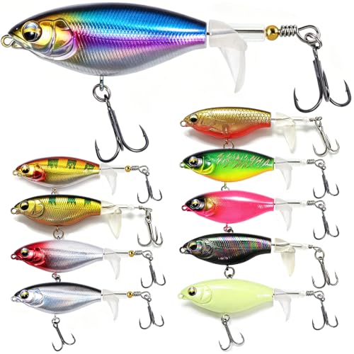Topwater Fishing Lures with Rotating Tail